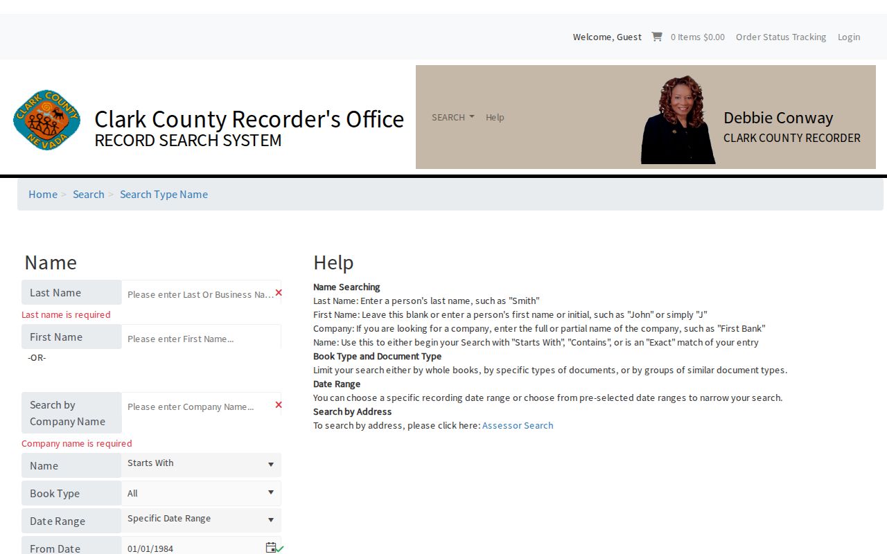 Enterprise street directory Recorder name index search